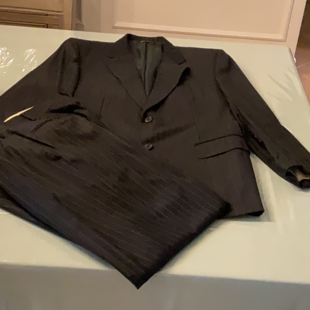RAVAZZOLO blazer, 52R IT (42R US), blue (almost black) w/ pinstripe.